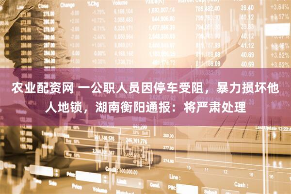 农业配资网 一公职人员因停车受阻,暴力损坏他人地锁,湖南衡阳通报:将严肃处理